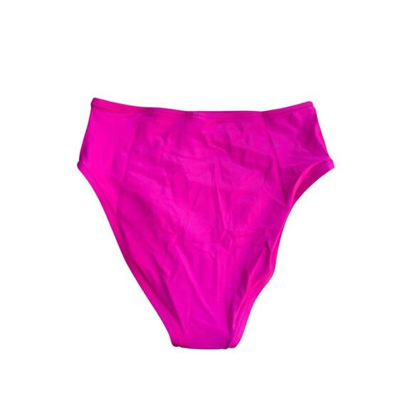 J. Crew High Rise Full Coverage Bikini‎ Bottoms S Radiant Fuchsia Pink Swim NEW - Picture 2 of 4